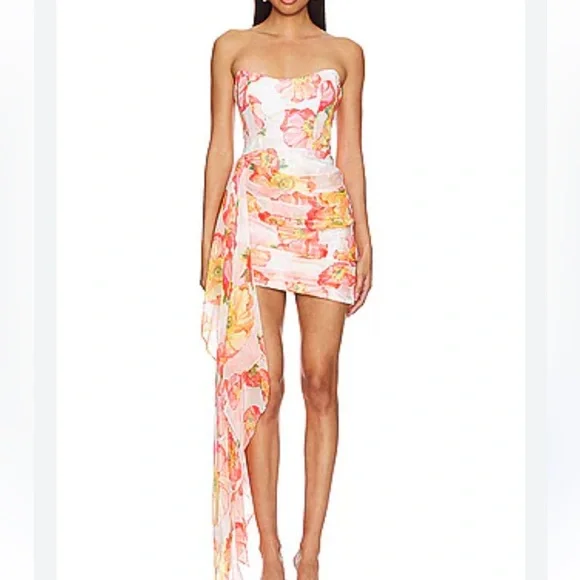 Katie May Chasing Dawn Dress in Apricot Poppy - Picture 1 of 7